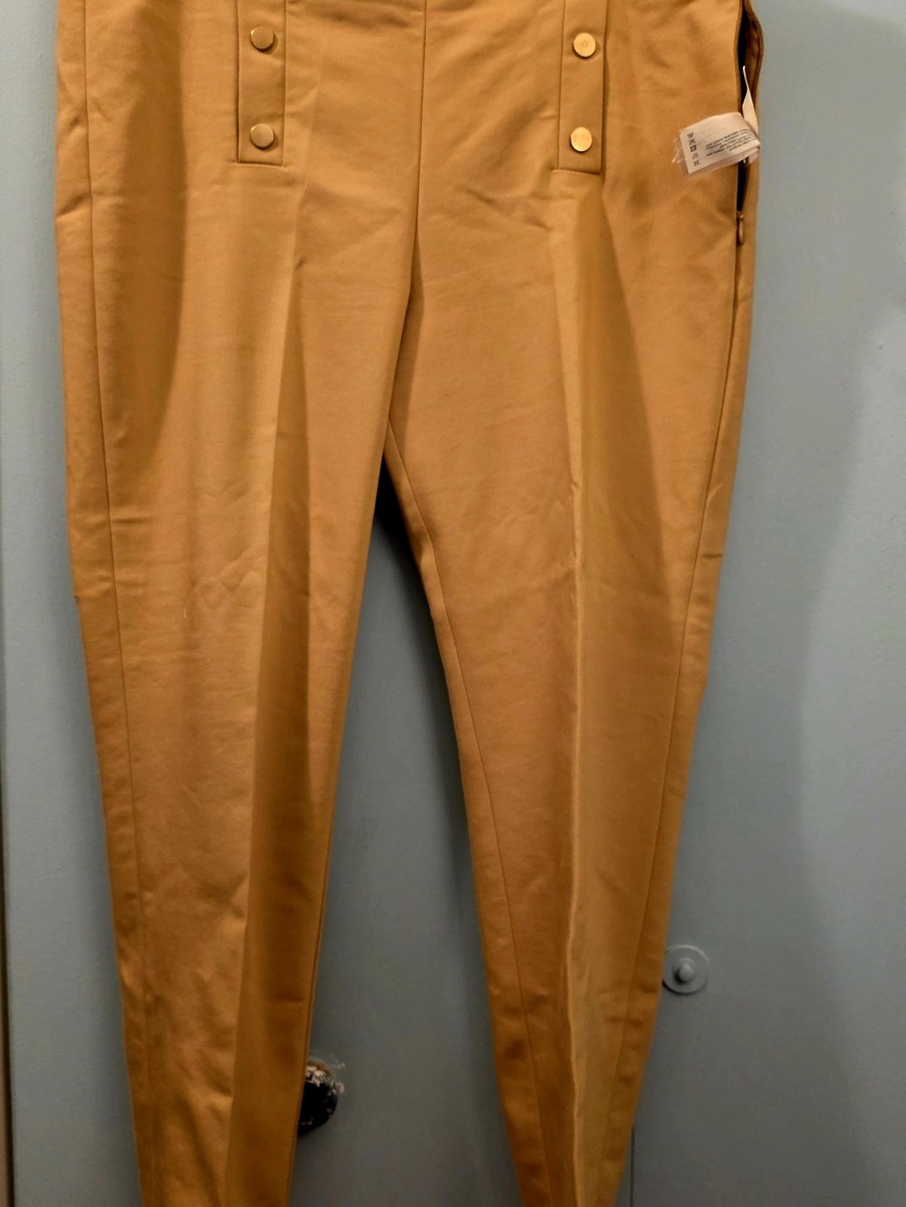 Women's High-Waist Chinos in Camel Tan